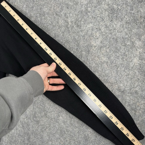 LL Bean Cardigan Sweater Mens XLT Black Cotton V Neck Button Front Knit Grandpa - Picture 11 of 15